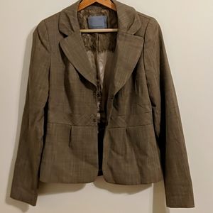Brown Crosshatched Blazer